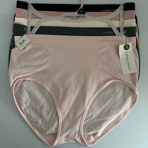 Laura Ashley Seamless 5pc Textured Stretch Full Coverage Panty Set Solid Colors